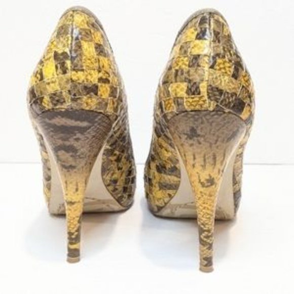 RACHEL Rachel Roy Yellow and Taupe Heels - Picture 5 of 9